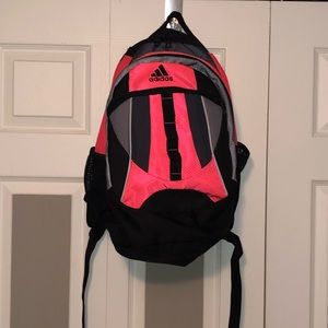 adidas black and coral backpack